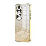 For Huawei P50 Pro Gradient Glitter Powder Electroplated Phone Case(Gold)