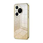 For Huawei Pura 70 Gradient Glitter Powder Electroplated Phone Case(Gold)