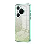 For Huawei Pura 70 Gradient Glitter Powder Electroplated Phone Case(Green)