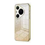 For Huawei Pura 70 Pro Gradient Glitter Powder Electroplated Phone Case(Gold)