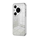 For Huawei Pura 70 Pro Gradient Glitter Powder Electroplated Phone Case(Silver)