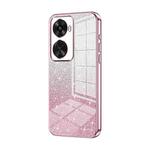 For Huawei nova 12 SE Gradient Glitter Powder Electroplated Phone Case(Pink)