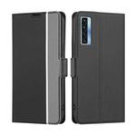 For TCL 20s / 20 5G / 20L / 20L+ Twill Texture Side Button Leather Phone Case(Black)