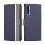 For TCL 20s / 20 5G / 20L / 20L+ Twill Texture Side Button Leather Phone Case(Blue)