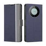 For Huawei Mate 60 Twill Texture Side Button Leather Phone Case(Blue)