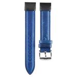 For Garmin Fenix 7 22mm Plain Weave Genuine Leather Watch Band(Dark Blue)