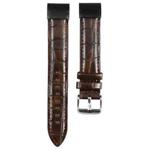 For Garmin Fenix 7S 20mm  Bamboo Joint Texture Genuine Leather Watch Band(Bamboo Brown)