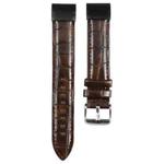 For Garmin Fenix 7S 20mm  Plain Weave Genuine Leather Watch Band(Bamboo Brown)