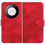 For Huawei Mate 60 YX0060 Elephant Head Embossed Phone Leather Case with Lanyard(Red)