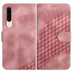 For Huawei P30 YX0060 Elephant Head Embossed Phone Leather Case with Lanyard(Pink)