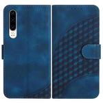 For Huawei P30 YX0060 Elephant Head Embossed Phone Leather Case with Lanyard(Royal Blue)