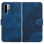 For Huawei P30 Pro YX0060 Elephant Head Embossed Phone Leather Case with Lanyard(Royal Blue)