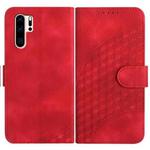 For Huawei P30 Pro YX0060 Elephant Head Embossed Phone Leather Case with Lanyard(Red)