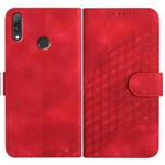 For Huawei Y9 2019 YX0060 Elephant Head Embossed Phone Leather Case with Lanyard(Red)