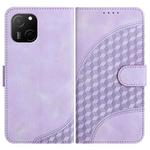 For Huawei Maimang A20 YX0060 Elephant Head Embossed Phone Leather Case with Lanyard(Light Purple)