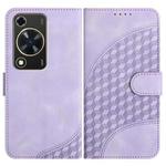 For Huawei Enjoy 70 YX0060 Elephant Head Embossed Phone Leather Case with Lanyard(Light Purple)