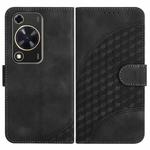 For Huawei Enjoy 70 YX0060 Elephant Head Embossed Phone Leather Case with Lanyard(Black)