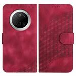 For Huawei Mate 70 Elephant Head Embossed Phone Leather Case with Lanyard(Rose Red)