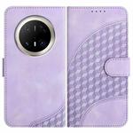 For Huawei Mate 70 Pro / Mate 70 Pro+ Elephant Head Embossed Phone Leather Case with Lanyard(Light Purple)