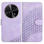 For Huawei nova 12i Elephant Head Embossed Phone Leather Case with Lanyard(Light Purple)