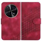 For Huawei nova 12i Elephant Head Embossed Phone Leather Case with Lanyard(Rose Red)