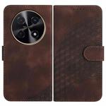 For Huawei nova 12i Elephant Head Embossed Phone Leather Case with Lanyard(Coffee)