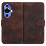 For Huawei nova 12s Elephant Head Embossed Phone Leather Case with Lanyard(Coffee)