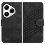 For Huawei Pura 80 5G Elephant Head Embossed Phone Leather Case with Lanyard(Black)