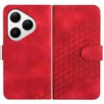 For Huawei Pura 80 5G Elephant Head Embossed Phone Leather Case with Lanyard(Red)