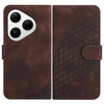 For Huawei Pura 80 5G Elephant Head Embossed Phone Leather Case with Lanyard(Coffee)