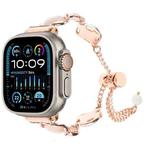 For Apple Watch Ultra 49mm Shell Metal Chain Bracelet Watch Band(Rose Gold)