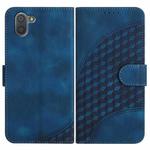 For Sharp Aquos R3 YX0060 Elephant Head Embossed Phone Leather Case with Lanyard(Royal Blue)