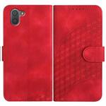 For Sharp Aquos R3 YX0060 Elephant Head Embossed Phone Leather Case with Lanyard(Red)