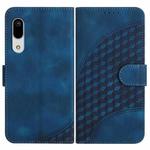 For Sharp Aquos Sense 3 YX0060 Elephant Head Embossed Phone Leather Case with Lanyard(Royal Blue)
