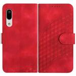For Sharp Aquos Sense 3 YX0060 Elephant Head Embossed Phone Leather Case with Lanyard(Red)