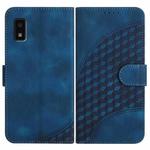 For Sharp Aquos wish YX0060 Elephant Head Embossed Phone Leather Case with Lanyard(Royal Blue)