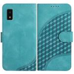 For Sharp Aquos wish YX0060 Elephant Head Embossed Phone Leather Case with Lanyard(Light Blue)