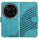 For Sharp Aquos R9 Pro Elephant Head Embossed Phone Leather Case with Lanyard(Light Blue)