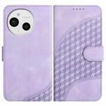 For Sharp Aquos Sense9 Elephant Head Embossed Phone Leather Case with Lanyard(Light Purple)