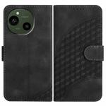 For Sharp Aquos R10 Elephant Head Embossed Phone Leather Case with Lanyard(Black)