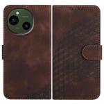 For Sharp Aquos R10 Elephant Head Embossed Phone Leather Case with Lanyard(Coffee)