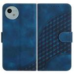 For Sharp Aquos wish5 Elephant Head Embossed Phone Leather Case with Lanyard(Royal Blue)