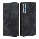 For TCL 20s / 20 5G / 20L / 20L+ RFID Anti-theft Brush Magnetic Leather Phone Case(Black)