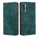 For TCL 20s / 20 5G / 20L / 20L+ RFID Anti-theft Brush Magnetic Leather Phone Case(Green)