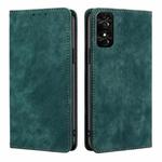 For TCL 50 SE 4G RFID Anti-theft Brush Magnetic Leather Phone Case(Green)