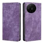 For TCL 50 XL RFID Anti-theft Brush Magnetic Leather Phone Case(Purple)