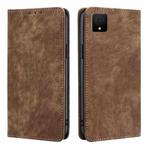 For TCL 502 RFID Anti-theft Brush Magnetic Leather Phone Case(Brown)