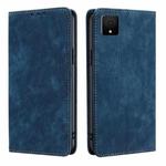 For TCL 502 RFID Anti-theft Brush Magnetic Leather Phone Case(Blue)