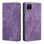 For TCL 502 RFID Anti-theft Brush Magnetic Leather Phone Case(Purple)