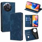 For TCL 60R 5G RFID Anti-theft Brush Magnetic Leather Phone Case(Blue)